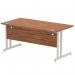 Impulse 1600 x 800mm Straight Desk Walnut Top Silver Cantilever Leg I000329 64775DY