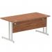 Impulse 1600 x 800mm Straight Desk Walnut Top Silver Cantilever Leg I000329 64775DY