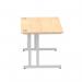 Impulse 1400 x 800mm Straight Desk Maple Top Silver Cantilever Leg I000350 64796DY