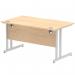 Impulse 1400 x 800mm Straight Desk Maple Top Silver Cantilever Leg I000350 64796DY