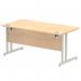 Impulse 1600 x 800mm Straight Desk Maple Top Silver Cantilever Leg I000351 64803DY