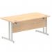 Impulse 1600 x 800mm Straight Desk Maple Top Silver Cantilever Leg I000351 64803DY