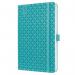 This image shows a stylish Sigel Jolie Diary in Aqua Green. The A5 size contains a week to view layout for 2026. The cover features the Sigel logo and a simple yet elegant design.