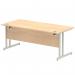 Impulse 1800 x 800mm Straight Desk Maple Top Silver Cantilever Leg I000352 64810DY