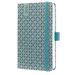 This picture shows a gorgeous ocean blue Sigel Slim diary with the name Jolie Diary 2026 A6 Week To View written on the front. The cover has a sleek texture and a metal Sigel logo. The pages inside are week-to-view layout with plenty of room for notes.