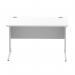 Impulse 1200 x 800mm Straight Desk White Top Silver Cable Managed Leg I000478 64901DY