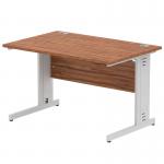 Impulse 1200 x 800mm Straight Desk Walnut Top Silver Cable Managed Leg I000497 64929DY