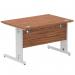 Impulse 1200 x 800mm Straight Desk Walnut Top Silver Cable Managed Leg I000497 64929DY