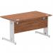 Impulse 1400 x 800mm Straight Desk Walnut Top Silver Cable Managed Leg I000498 64936DY