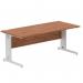 Impulse 1800 x 800mm Straight Desk Walnut Top Silver Cable Managed Leg I000500 64950DY