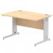 Impulse 1200 x 800mm Straight Desk Maple Top Silver Cable Managed Leg I000516 64957DY