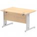 Impulse 1200 x 800mm Straight Desk Maple Top Silver Cable Managed Leg I000516 64957DY