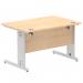 Impulse 1200 x 800mm Straight Desk Maple Top Silver Cable Managed Leg I000516 64957DY