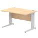 Impulse 1200 x 800mm Straight Desk Maple Top Silver Cable Managed Leg I000516 64957DY