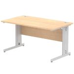 Impulse 1400 x 800mm Straight Desk Maple Top Silver Cable Managed Leg I000517 64964DY
