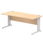 Impulse 1800 x 800mm Straight Desk Maple Top Silver Cable Managed Leg I000519 64978DY