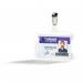 Durable reXycle 1 Card Security Pass ID Badge Holders with Clip made from 70% Recycled PP Clear (Pack 25) - 896119 65071DR