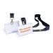 Durable CLICK FOLD Name Tag Badge Holders made from 70% Recycled PP with Lanyard & Inserts 54x90mm Clear (Pack 10) - 821719 65092DR