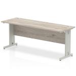 Impulse 1800 x 600mm Straight Desk Grey Oak Top Silver Cable Managed Leg I003111 65139DY