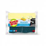 Scotch-Brite Delicate Non-Scratch Cellulose Scrub Sponge Yellow And Green (Pack 2) - 7100241651 65169MM