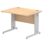Impulse 1000 x 800mm Straight Desk Maple Top Silver Cable Managed Leg I003537 65174DY