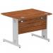 Impulse 1000 x 800mm Straight Desk Walnut Top Silver Cable Managed Leg I003539 65188DY