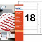 Avery Printable Inserts 65mm x 30mm All Printer Types 180 Inserts10 Sheets (Pack 180 Inserts) - 6530 65365AV