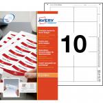 Avery Printable Inserts 85mm x 54mm All Printer Types 100 Inserts10 Sheets (Pack 100 Inserts) - 8554 65372AV