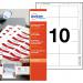 The photograph shows Avery UK name badge accessories, specifically printable inserts measuring 85mm x 54mm. The package contains 100 inserts spread out over 10 sheets, with a product code of 8554 65372AV. The inserts are designed to fit all printer types. The image depicts the sleek and professional design of the inserts, ready to be used for various types of name badges.