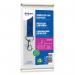 The picture features 10 Avery recycled lanyards in blue, each with a trigger clip. The lanyards are attached to Avery UK name badge accessories and arranged neatly in a pack. The vibrant blue color of the lanyards stands out against a white background, making them easy to spot and identify.