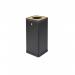 Alba Recycling Bin 50L Steel For Plastic Black With Yellow Circular Hole Lid H73xW31xD31cm - PBCORBN J 65848AL
