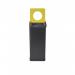 Alba Recycling Bin 50L Steel For Plastic Black With Yellow Circular Hole Lid H73xW31xD31cm - PBCORBN J 65848AL