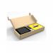 Alba Recycling Bin 50L Steel For Plastic Black With Yellow Circular Hole Lid H73xW31xD31cm - PBCORBN J 65848AL