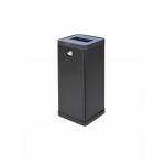Alba Recycling Bin 50L Steel For Paper Black With Blue Oblong Hole Lid H73xW31xD31cm - PBCORBN B 65855AL