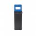 Alba Recycling Bin 50L Steel For Paper Black With Blue Oblong Hole Lid H73xW31xD31cm - PBCORBN B 65855AL