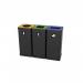 Alba Recycling Bin 50L Steel For Paper Black With Blue Oblong Hole Lid H73xW31xD31cm - PBCORBN B 65855AL