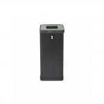 Alba Recycling Bin 50L Steel Black With Green Square Hole Lid H73xW31xD31cm - PBCORBN V 65862AL