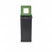 Alba Recycling Bin 50L Steel Black With Green Square Hole Lid H73xW31xD31cm - PBCORBN V 65862AL