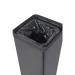 Alba Recycling Bin 50L Steel Black With Green Square Hole Lid H73xW31xD31cm - PBCORBN V 65862AL