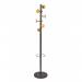 Alba Coat Stand 6 Pegs Plus 3 Mini Pegs Wood And Steel H175cm Black - PMMUSIC N 65869AL