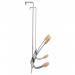 Alba Coat Hooks 2 Double Pegs Silver Grey SteelLight Wood L36.7xW30x15cm - PMV2P 65890AL