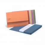 Guildhall Blue Angel Document Wallet Manilla Foolscap Half Flap 285gsm Assorted Colours (Pack 50) - GDW1-ASTZ 65944EX