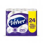 Velvet Classic Quilted 3 Ply Toilet Rolls FSC (Pack 24) - 1102049 65953CP