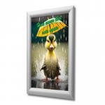 Deflecto A3 Wall Mounted Water-Resistant 25mm Aluminium Snap Frame Literature Display Sign Holder Silver - SFA3SWP 66387DF