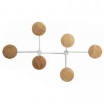Alba Contemporary Wall Coat Hook 6 Pegs WhiteLight Wood - PMSIX BC 66569AL