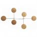 Alba Contemporary Wall Coat Hook 6 Pegs WhiteLight Wood - PMSIX BC 66569AL
