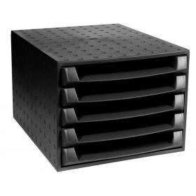 Exacompta Eco 5 Drawer Set Recycled Open Black - 221014D 66679EX