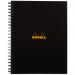 Rhodia A4 Wirebound Hard Cover Meeting Notebook Recycled Ruled 160 Pages Black (Pack 3) 66700EX
