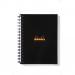 Rhodia A5 Wirebound Hard Cover Business Book A-Z Index Ruled 160 Pages Black (Pack 3) 66735EX