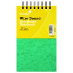 Silvine Luxpad 125x200mm Wirebound Pressboard Cover Reporters Shorthand Notebook 400 Pages Green (Pack 6) - 441 66753SC
